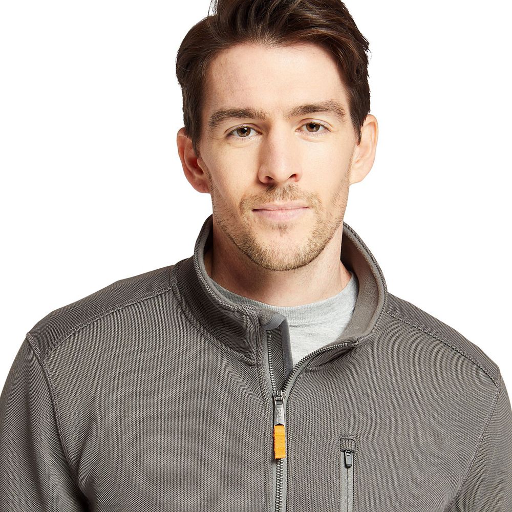 Sudadera Timberland Hombre Pro® Studwall Quarter-Zip Textured Fleece Gris Oscuro - Chile UOK-061245